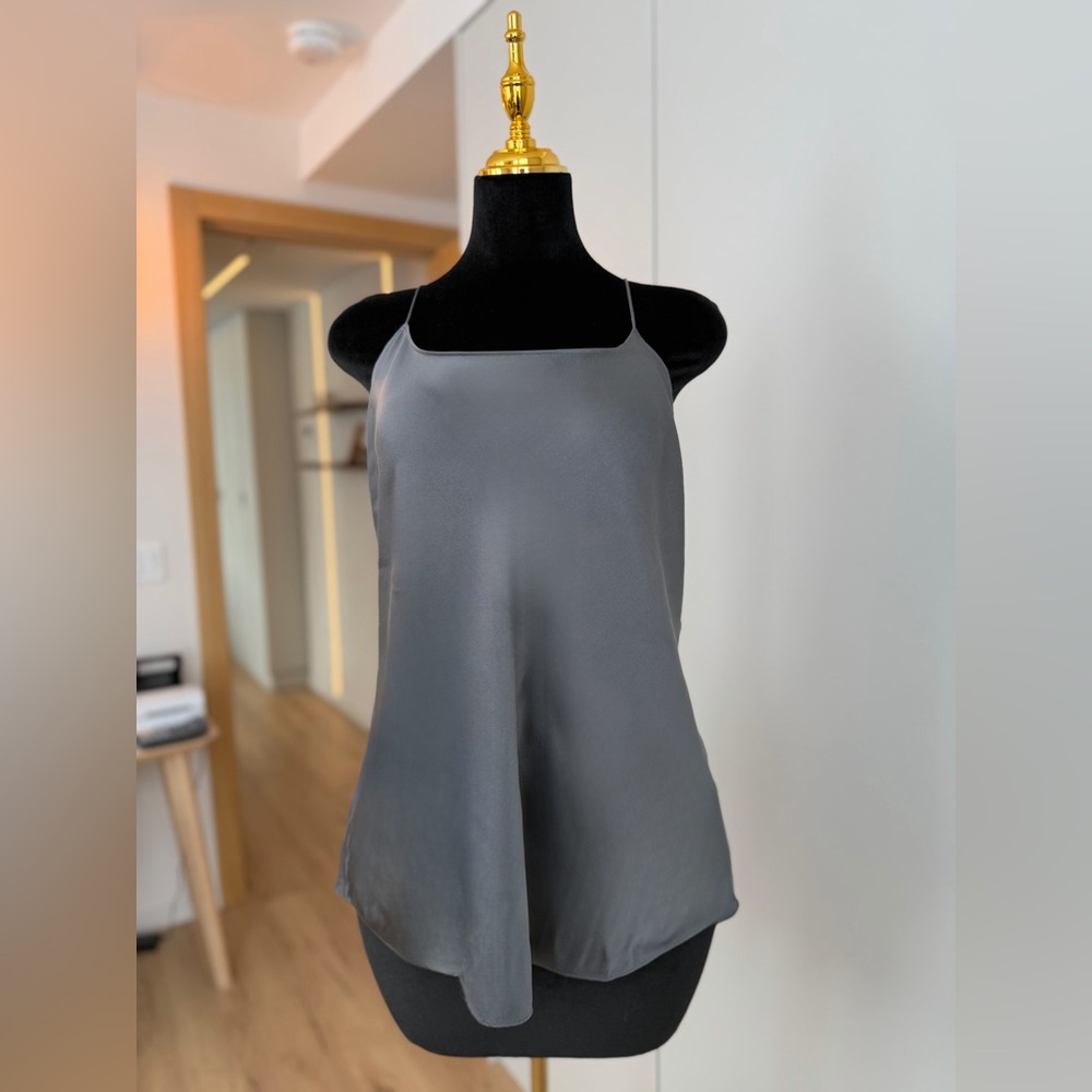 Eileen Fisher Gray Satin Cami | Quiet Muse